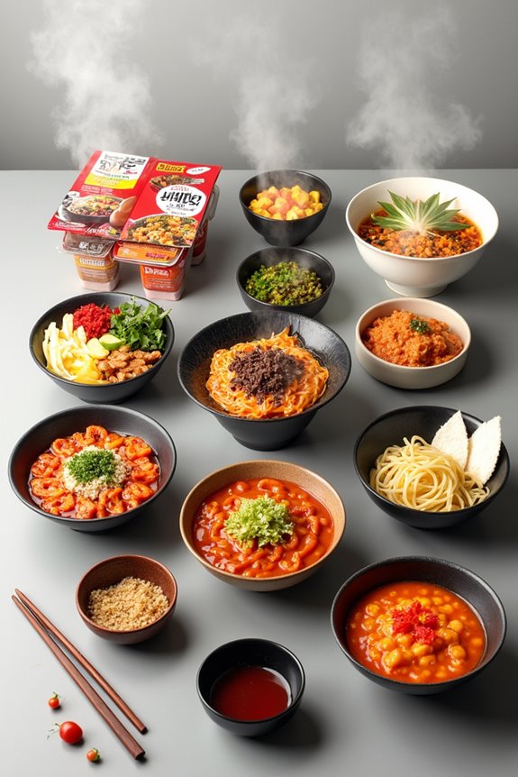 diverse korean instant flavors