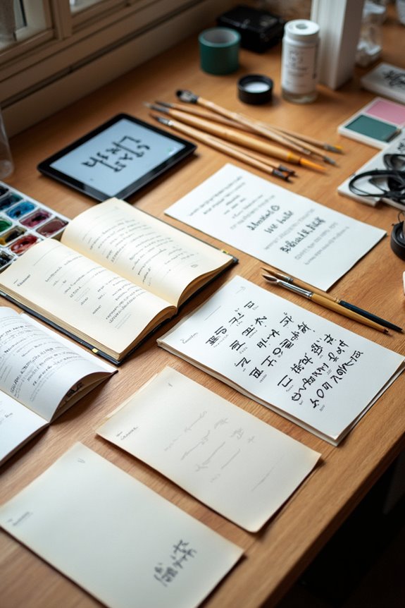 korean hand lettering tools