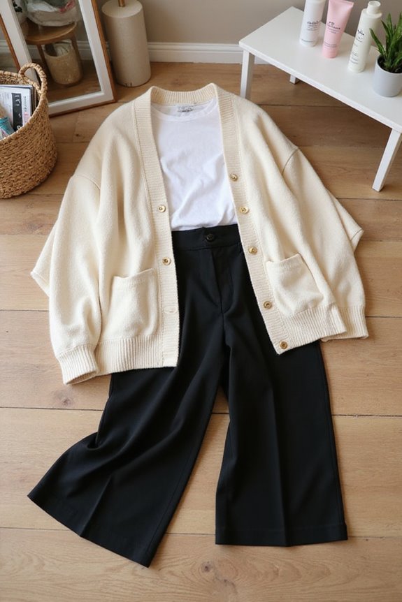 layered oversized cardigan styles